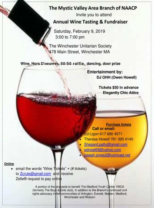 Winetasting Fundraiser for Mystic Valley NAACP